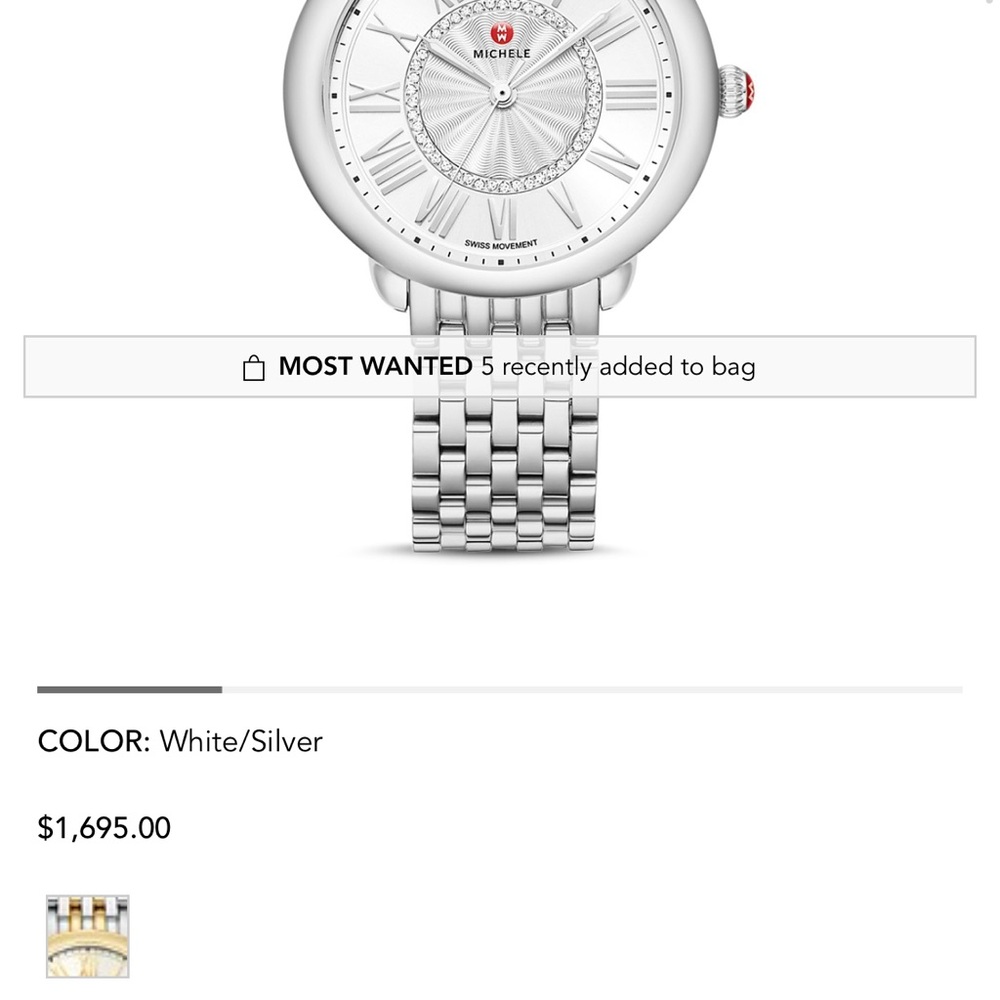 Michele Silver and White Timepiece